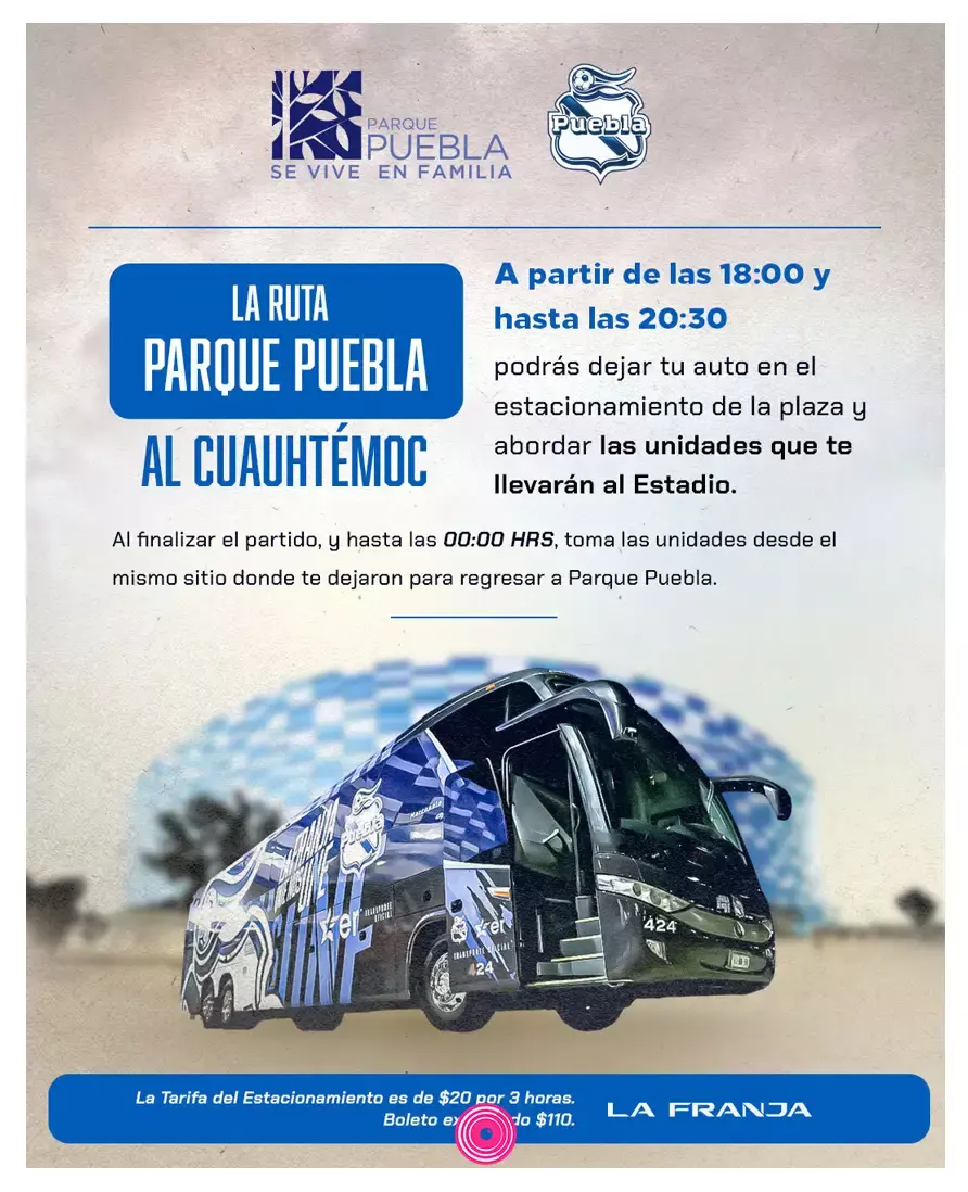 Transporte para el Puebla-América.