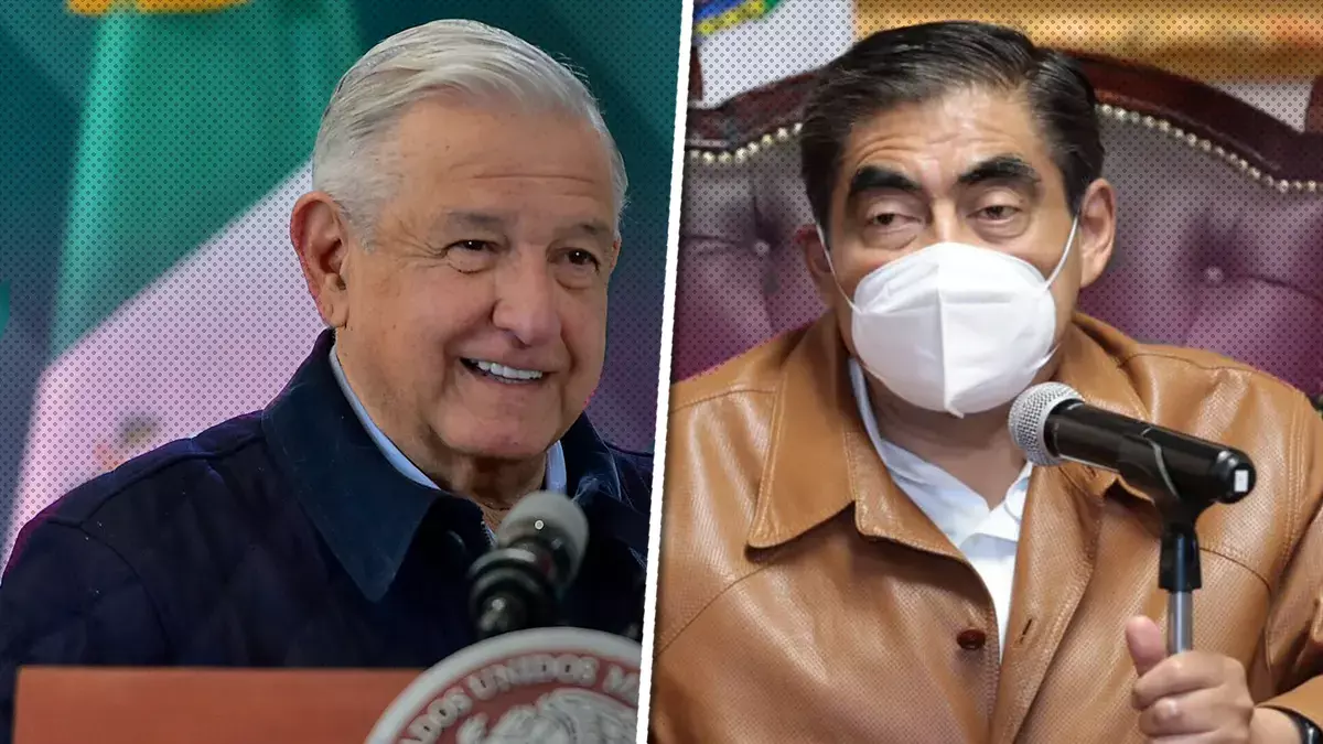 Andrés Manuel López Obrador y Miguel Barbosa.