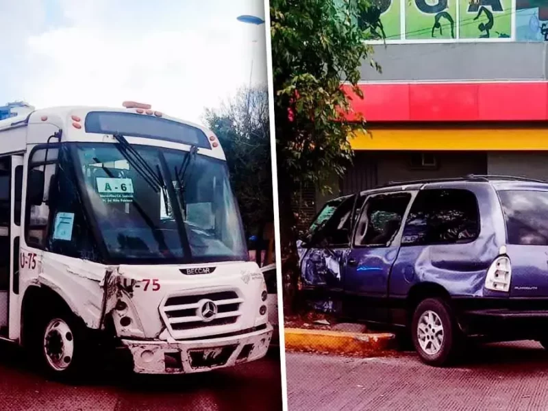 Dos lesionados tras el choque entre unidad de la RUTA y una camioneta.