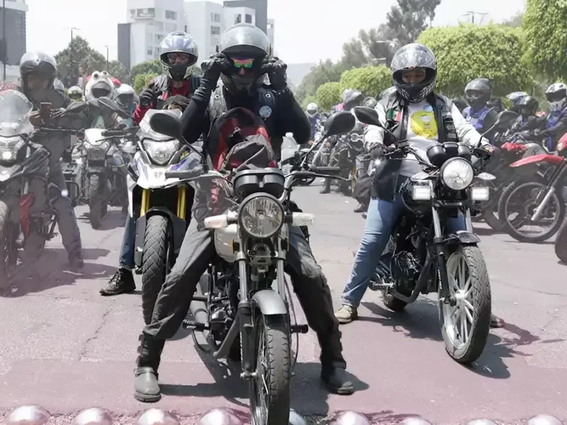 Motociclistas en Puebla.