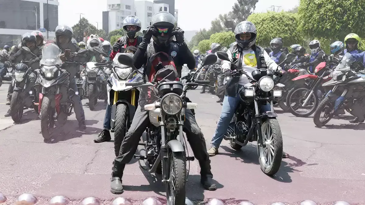 Motociclistas en Puebla.