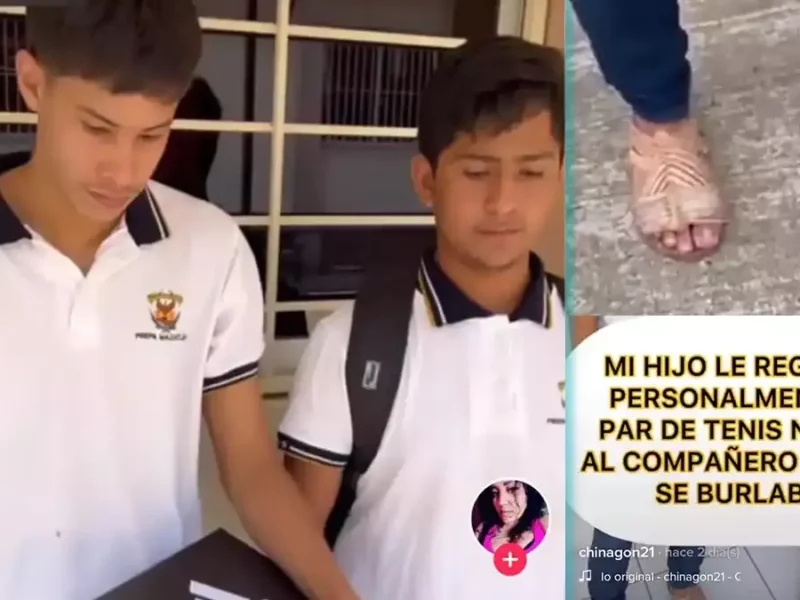 Padre manda a su hijo en chanclas a la escuela por burlarse de sus compañeros.
