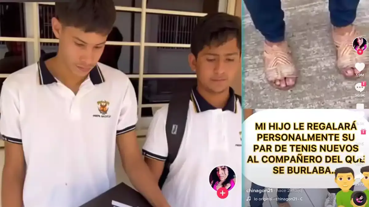 Padre manda a su hijo en chanclas a la escuela por burlarse de sus compañeros.