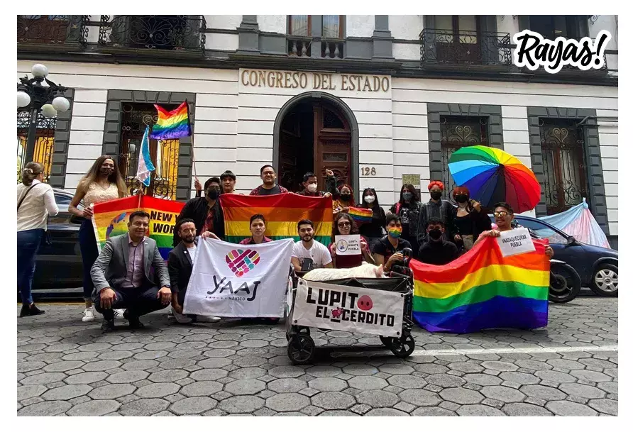 Lupito el Cerdito se manifiesta en el Congreso del Estado de Puebla