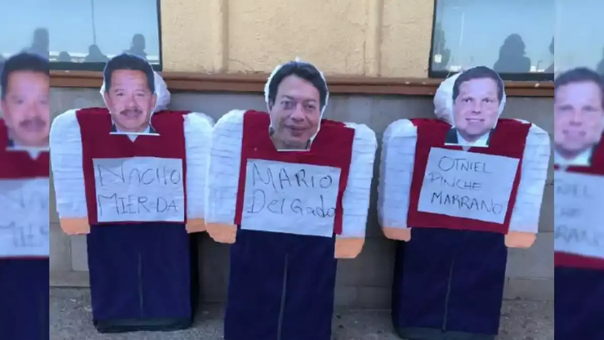 Militantes de Morena en Durango rompen piñatas de Delgado y Mier tras derrota.