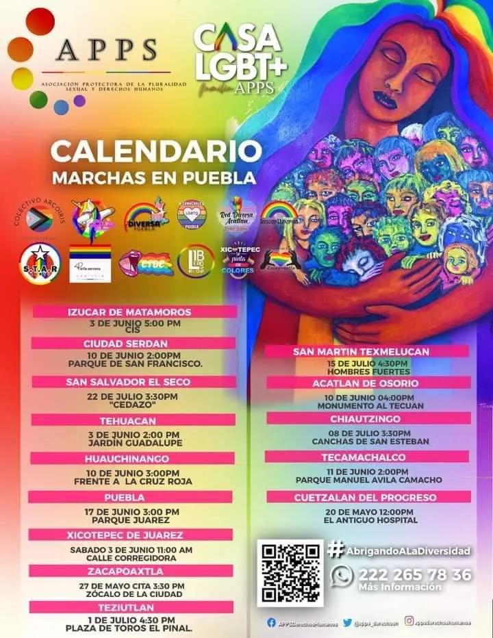 Estas marchas se realizarán en Puebla por el Día del Orgullo LGBT+ 