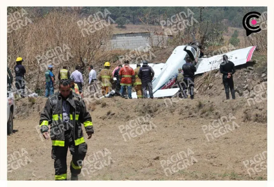 Avioneta se desplomó en San Pedro Cholula; hay dos lesionados