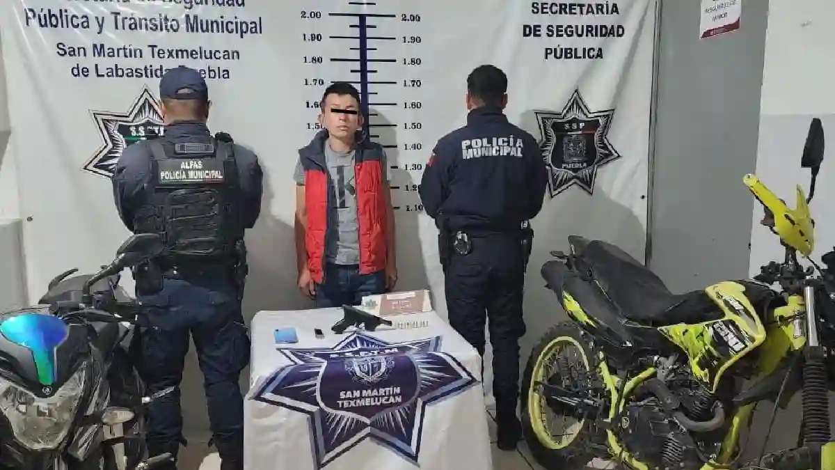 Seguridad pública y tránsito municipal de San Martín Texmelucan capturan a presunto asaltante