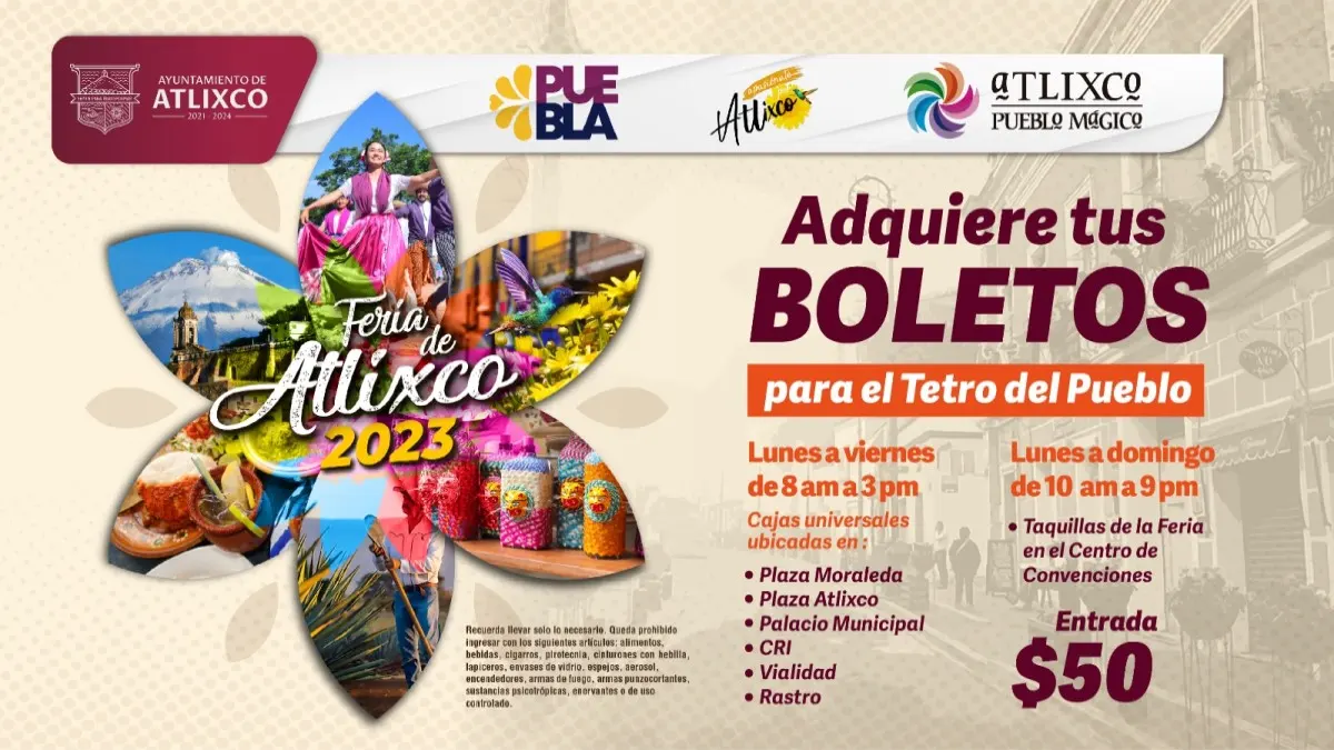Así podrás comprar tus boletos para la feria de Atlixco 2023.